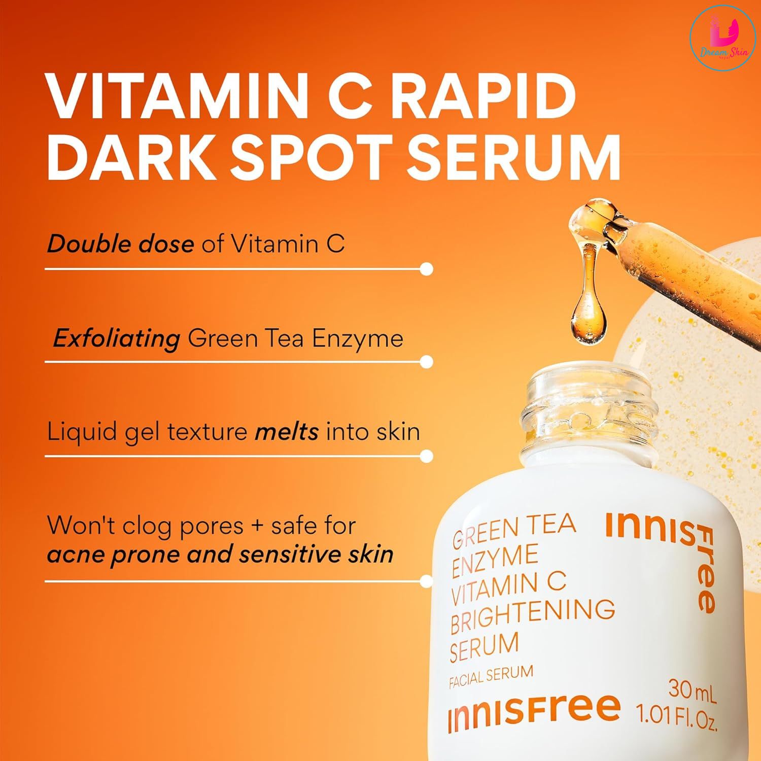  Innisfree Green Tea Enzyme Vitamin C Brightening Serum [30ml]